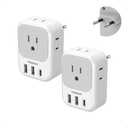 European Plug Adapter USB C, TESSAN US to Europe Adapter 4 Outlets 3 USB Charger, Type C International Power Adaptor to Italy Spain France Portugal Iceland Germany, Europe Travel Essentials, Pack of 1