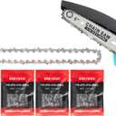 6 IN Chainsaw Chains, Chainsaw Blades 4 Pieces - 1/4" LP Pitch, .043" Gauge, 37 Drive Links, Replacement Chainsaw Chain Accessories for All 6 IN Cordless Electric Mini Chainsaws