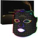 SDKWDH Red Light Mask for Face, 7-1 Colors Facial Care Mask, 850nm Infrared & Red Light Masks, Ergonomic Design for Home & Travel, Black