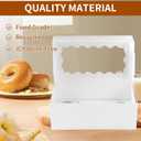 10 Packs Bento Cake and Cupcake Box 5 Holes Fit 4 Cupcakes and 1 Mini Cake Box with Clear Window and Stickers for Cake Cupcake Cookie or Valentine'Day MotherDay.(1+4/10pcs)