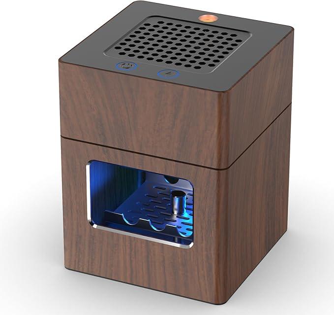 Aluminum Housing Smokeless Ashtray, Multifunctional 3 in 1 Smoke Ashtray with Lighter & USB Rechargeable, HEPA Filter, Home or Office (Wood grain)