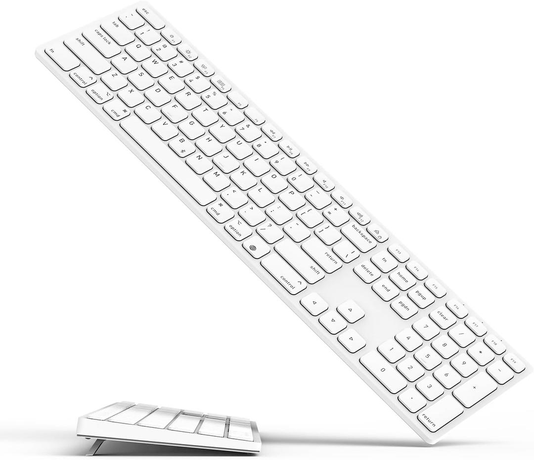 Wireless Bluetooth Keyboard with Numeric Keypad for Apple Mac OS, Rechargeable, Works with iMac, Mac mini/Pro, MacBook Air/Pro, iPad