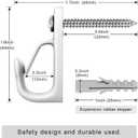 SELEWARE 30PCS Screw in Hooks for Hanging Outdoor String Lights, Windproof Christmas Light Hanger Hooks, Gray-White Wall Hooks for Patio Gazebo Fence to Hang Party Fairy Wire Lights, Wind Chimes