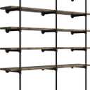 (77"Tall,14"Deep,3pcs) Industrial Retro Wall Mount Iron Pipe Shelf,DIY Open Bookshelf,Hung Bracket,Home Improvement Kitchen Shelves,Tool Utility Shelves, Office Shelves, pipe shelving