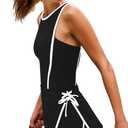 Yanekop Womens Tennis Dress with Built in Shorts Athletic Dresses Golf Outfits Exercise Workout Dress Activewear (Black, S)