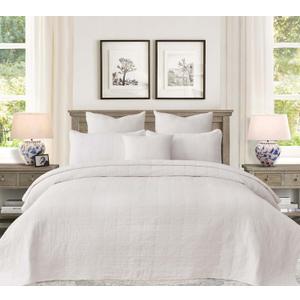 90x92 Queen Size Quilt Set with Pillow Shams Quilted Bedding Cover Ultra Soft Bedspread 3 Pieces Lightweight Soft Blanket for Home Decor,White