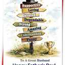 3 x Fathers Day Card Gifts for Husband from Wife, Meaningful Direction Sign Design with Emotional Message, Unique Cards for Father's Day Family Celebration and Love