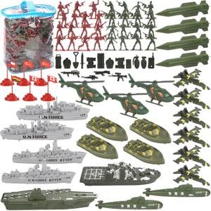 3 otters 360PCS Army Men Military Set, Army Men Toy Soldiers Plastic Military Figures Aircraft Carrier Warships Submarines and Other Accessories for Kids, for Toddler Kids Boys Ages 3+