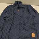 Mens Thermal Pullover Sweaters Long Sleeves Slim Fit Pure Cotton Sweaters Stand Collar Knitted Buttons Winter (Blue, M)