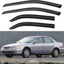Window Visors Rain Guards for 1998 1999 2000 2001 2002 Honda Accord, Out-Channel Window Vent Wind Deflectors Visors Shades for 98-02 Accord Sedan