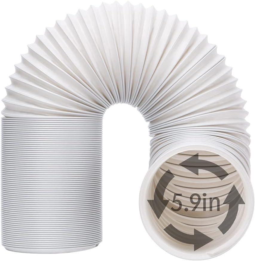 UNAOIWN Portable Air Conditioner Exhaust Hose. AC Vent Hose with 5.9"/15CM Diameter, Anti-Clockwise Thread & Length up to 78.7"