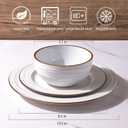 GBHOME Ceramic Dinnerware Sets, 24 pcs Embossed Elegant Stoneware Plates and Bowls Sets, Housewarming Wedding Gift | Dishwasher & Microwave Safe | Dishes Set Service for 8
