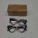 Cat Eye Reading Glasses Womens Bling Rhinestone Magnified Blue Light Blocking Reader Glasses (2 Pack White)