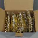 150PCS Gold Plastic Silverware, Heavy Duty utensils, Disposable Plastic Cutlery Silverware Include 50 Forks, 50 Knives, 50 Spoons for Party and Wedding, Gold Bead