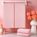 4 Pack Pink Hand Towels Waffle Striped Pattern 100% Cotton Soft Hand Towels for Bathroom 13 x 29 Inch Absorbent Waffle Washcloths for Bathroom Kitchen