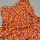 PRETTYGARDEN Women's Summer Floral Sundress Casual One Shoulder Tiered Ruffle Flowy Midi Beach Boho Dresses (Floral Orange Rose Red,Large)