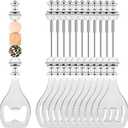 FoldTier 12 Pcs Beadable Beer Opener Reusable Bottle Opener Decorative for Bartenders DIY for Summer Birthday Wedding Christmas Party Favor (Silver)