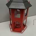 Kingsyard Metal Bird Feeder for Outdoor Hanging, Wild Bird Feeders with Circular Perch, Easy to Clean & Refill, 4 lbs Large Seed Capacity, Red