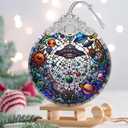 Stained Glass UFO and Alien Christmas Ornament - Holiday Home Decor - Tree Decoration - Gift Exchange Idea