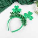 2 x Doneace St. Patrick's Day Headband Green Clover Hair Bands Shamrock Head Bopper Hair Accessory for Women Irish Costume Headbands Parade Party Favors
