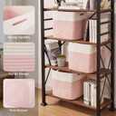 OIAHOMY 13 Inch Cube Storage Bins, 3-Pack Cotton Rope Woven Baskets for Organizing, Insert Storage Baskets for Shelves, Baby Nursery, Closet Organizer, 13 * 13 * 12.6IN, Pink & White