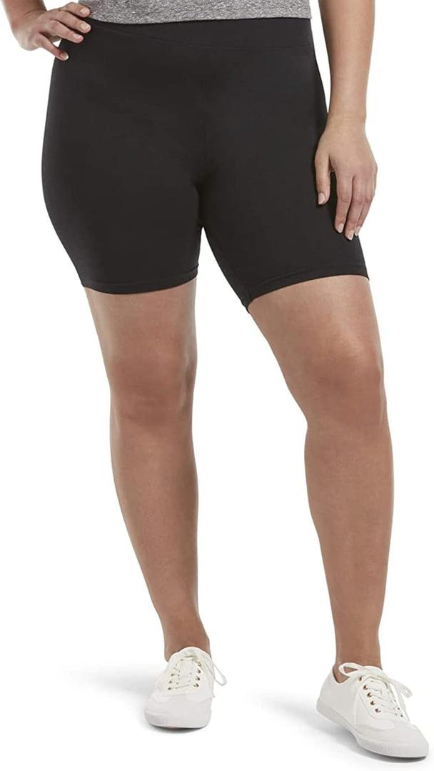 HUE Women's High Waist Blackout Cotton Bike Shorts (X-Large)