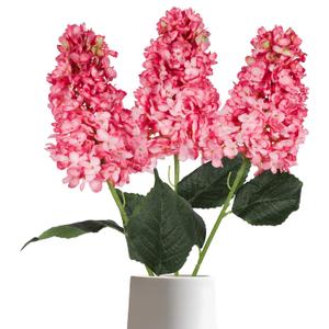 IPOPU Faux Hydrangea Flowers 3PCS Large Artificial Flowers Silk Hydrangea Flowers with Stems 31.5” Hot Pink Flowers for Bridal Shower Decorations Faux Floral Arrangements (Hot Pink)