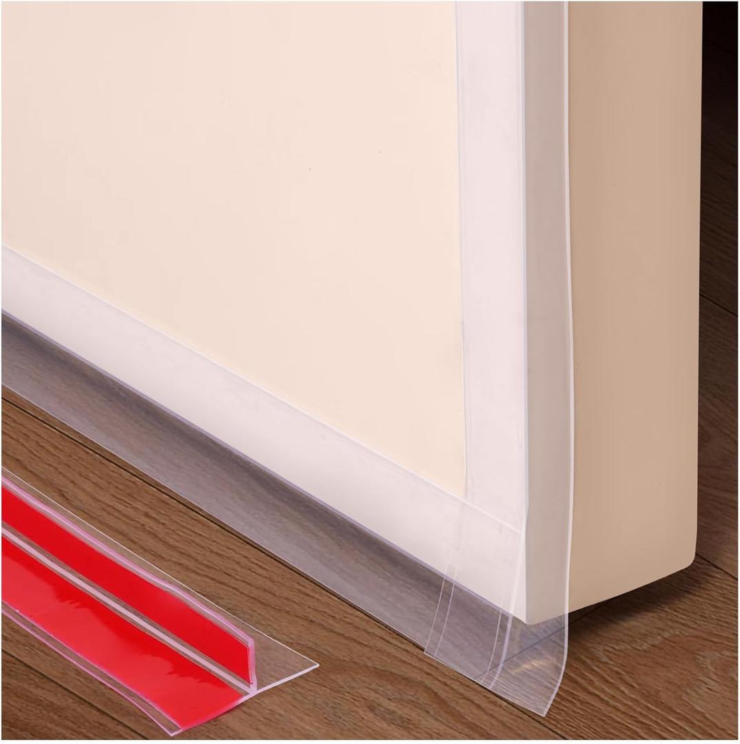 Benory 20Ft T-Shaped Silicone Weather Stripping Seal, Door Seal Tape for Doors and Windows, Blocks Cold Drafts and Reduces Noise (1.38"W x 20Ft, Clear)