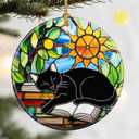 10 x Black Cat Christmas Ornaments, Dodosky 2.8in Ceramic Xmas Decor, Christmas Tree Ornaments, Xmas Decorations for Tree, Holiday Ornament, Gift Ideas, Black Cat Gifts, Gifts for Cats Lovers