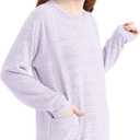 Girls Long Sleeve Shirts Casual Tees Raglan Crewneck Sweatshirts Loose Fit Pullover with Pockets for 6-13 Years (Purple)