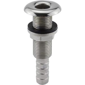 Marine Grade Stainless Steel Barbed Standard Length Straight 1/2" ID Thru-Hull with Nut&Custom Gasket for Boat