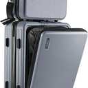 TRAVELARIM 20 Inch Carry On Luggage 22x14x9 Airline Approved, Carry On Suitcase with Wheels, Hard-shell Carry-on Luggage, Durable Luggage Carry-On, Grey Small Suitcase with Cosmetic Case