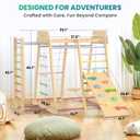 BlueWood Upgraded Indoor Jungle Gym 9-in-1 Playground Kids Climbing Toys, Waldorf Style Wooden Climber Playset with Slide, Swing, Monkey Bars, Upright/Rope Ladder, Climb Net, Colorful, Large