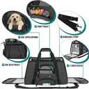 PetAmi Airline Approved Pet Carrier for Cat, Soft Sided Dog Carrier for Small Dog, Cat Travel Supplies Accessories Indoor Cats, Ventilated Pet Carrying Bag Medium Kitten Puppy, Large Heather Dark Gray