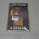 Dragon Signs Bookshelf Decor 5 Signs I'm Probably A Dragon Vintage Wall Art Decor for Home Office Library Cafe Book Lovers 12x16inch