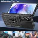 BaHaHoues for Samsung Galaxy A35 5G Case with Screen Protector & Slide Camera Lens Cover, Built-in 360Rotate Magnetic Ring Stand Shockproof Protective Phone Case for Samsung A35 5G (Black)