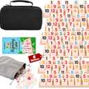 Rummy Cube Game 6 Players with Portable Travel Case, 162 Melamine Rummy Tiles & 6 Wooden Holders, Classic Family Strategy Board Game for Adults Kids