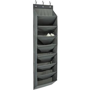 Amazon Basics Over the Door Shoe Organizer with 8 Tiers, Large, Charcoal