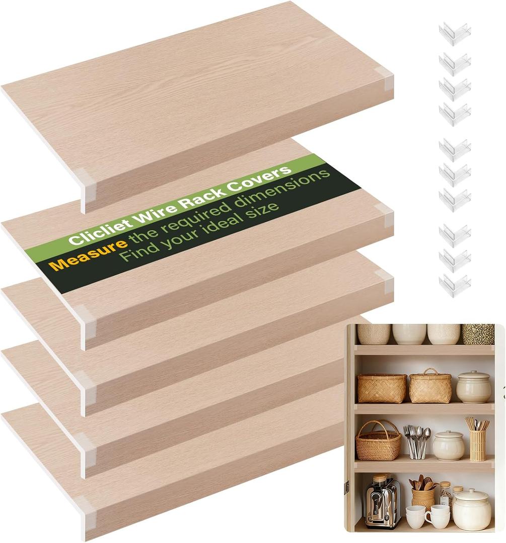 Wire Rack Covers, 24*12 Inch Shelf Covers for wire Shelving, Easy to Cut Closet Wires Shelf Cover-0.31 inch Thick(Not Wood) Moisture Resistant Durable Shelves Cover, Easy Install for Pantry, Kitchen, 24W x 12D
