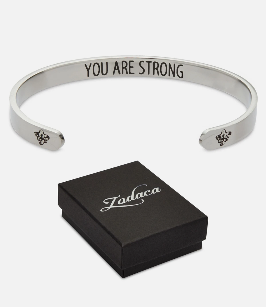 Zodaca Inspirational Wrist Cuff Bracelet for Women,You Are Strong (2.6×2inch)