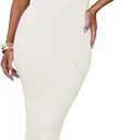 ZESICA Women's 2026 Summer Sleeveless Knit Bodycon Midi Dress One Shoulder Beach Vacation Sweater Dresses (L)