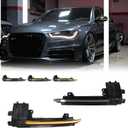 2 PCS Sequential Dynamic LED Side Mirror Turn Signal Lights for Au-di A3 8P A4 A5 B8 Q3 SQ3 A6 C6, Au-di Accessories Clear Lens Turn Signal Indicator Lamp