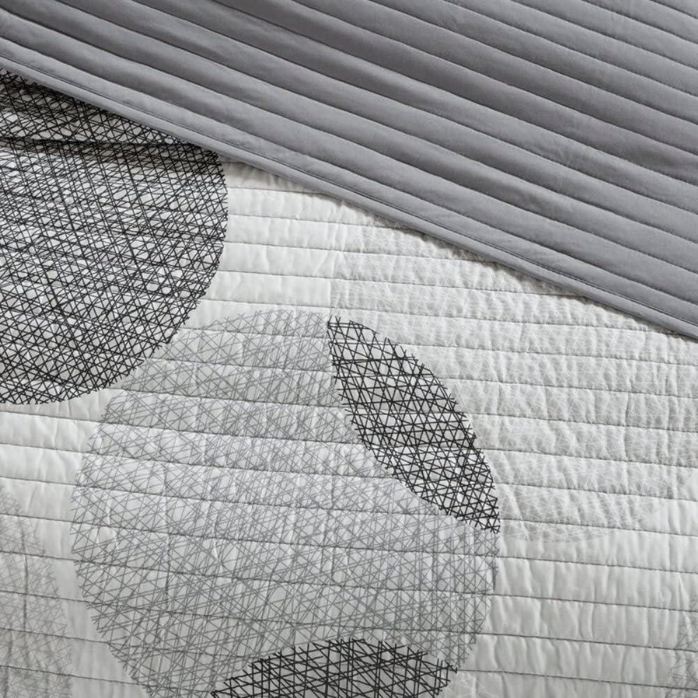 8 Piece Grey Comforter Cal. King Size Coverlet Reversible Geometrical print Bedspread 85gsm Microfiber Material Bed-in-a-bag Extra Soft Plush | All Season Farmhouse Bedding Solid Gray Shade smooth