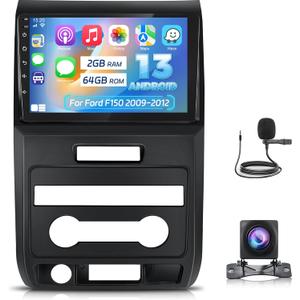 [2+64G] NHOPEEW Car Radio for Ford F150 F-150 F 150 2009-2012 - Wireless Carplay and Android Auto - 9 Inch Touchscreen Android Car Stereo with DSP/Multiple UI/GPS/WiFi/SWC + AHD Backup Camera