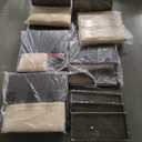 Shintenchi 2 Pieces Patio Furniture Sets Outdoor All-Weather Sectional Patio Sofa Set PE Rattan Manual Weaving Wicker Patio Conversation Set with Glass Table&Ottoman Cushion and Red Pillows, Beige (Set of 2, Left and Right Chair)