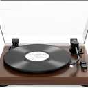 Vinyl Record Player Belt Drive 2-Speed Playback Turntable Bluetooth Wireless Output Connectivity Record Player with Magnetic Cartridge Built-in Phono Pre-amp