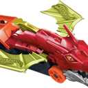 Hot Wheels City Toy Car Track Set, Dragon Launch Transporter & 1:64 Scale Car, Launch Vehicles from Creature's Mouth, Stores up to 5 Vehicles