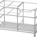 Urbanstrive 304 Stainless Steel Bathroom Toothbrush Holder Toothpaste Holder Stand Bathroom Accessories Organizer (Silver, Large)