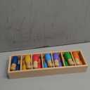 pamexin Family Games for Kids, Wooden Bowling Color Matching Game with 7 Bright Pins and Storage Bag, Family Board Games Party Birthday Gift, Fun Party Game for Boys Girls