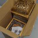 DECORKEY Ramadan Decorations for Home, 2Pcs 14'' Decorative Candle Lantern for Tabletop Mantel Decor, Vintage Metal Lantern Candle Holders for Indoor Outdoor Decor, EID Mubarak Gift